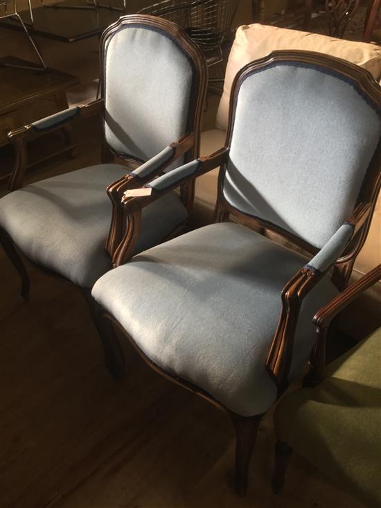 Pair of Louis XV style beech fauteuils(-)